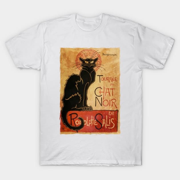 Du Chat Noir - The Black Cat (Distressed) T-Shirt by The Blue Box